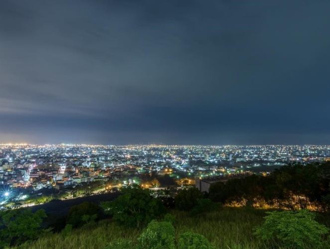 台中泡腳夜景