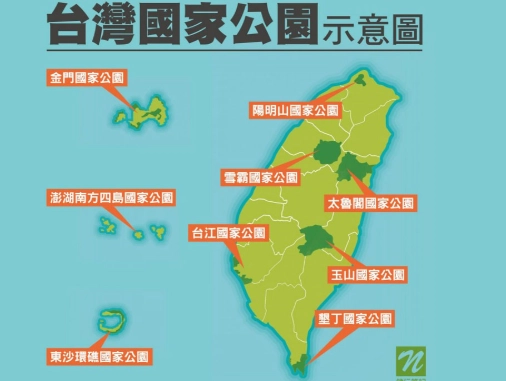 台灣國家公園面積排序
